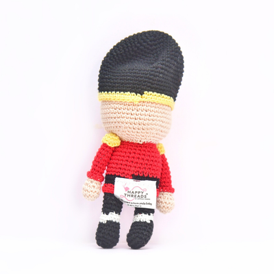 Handmade Crochet Nutcracker Soldier Doll – Festive Christmas Décor Toy