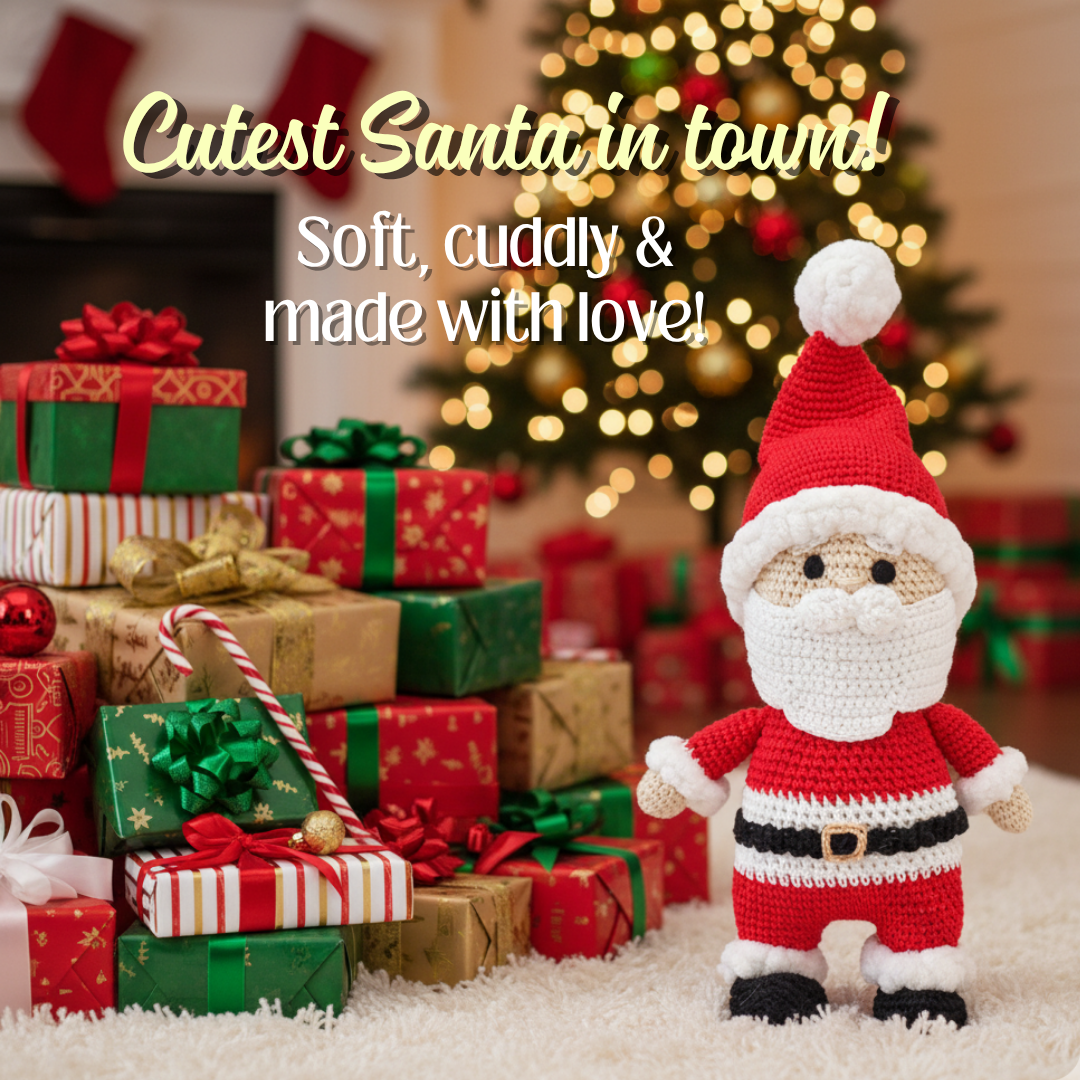 Jolly Crochet Santa Soft Toy – Handcrafted Holiday Gift & Décor