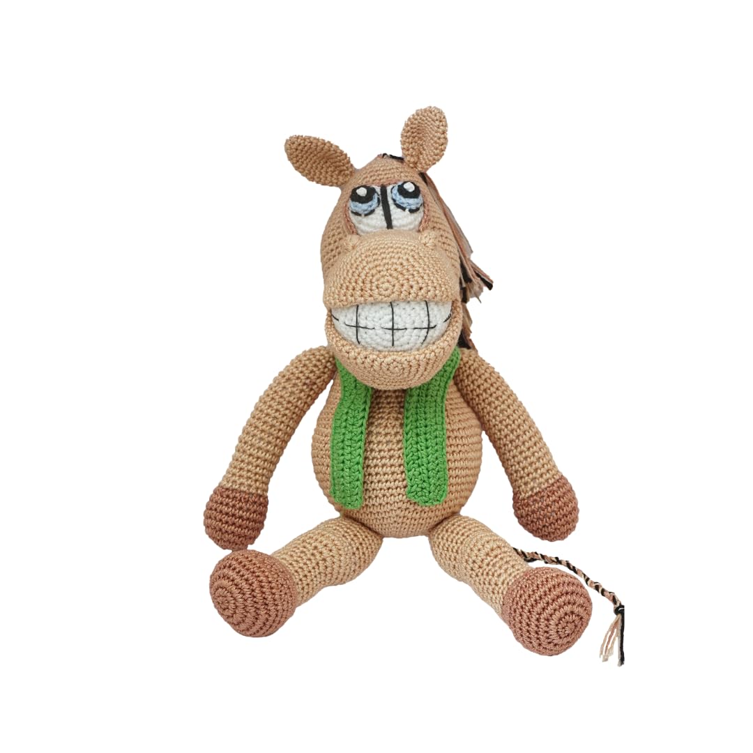 Goofy Horse Crochet Plushie | Handcrafted Soft Toy