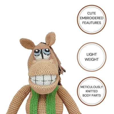 Goofy Horse Crochet Plushie | Handcrafted Soft Toy