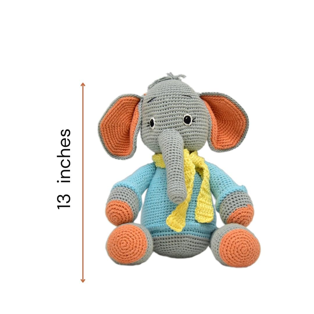 Dusty the Elephant - Handmade Crocheted Toy for Snuggles