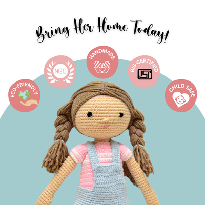 Emma the Doll – Crocheted by Hand with Love & Care | Soft & Safe Handmade Gift