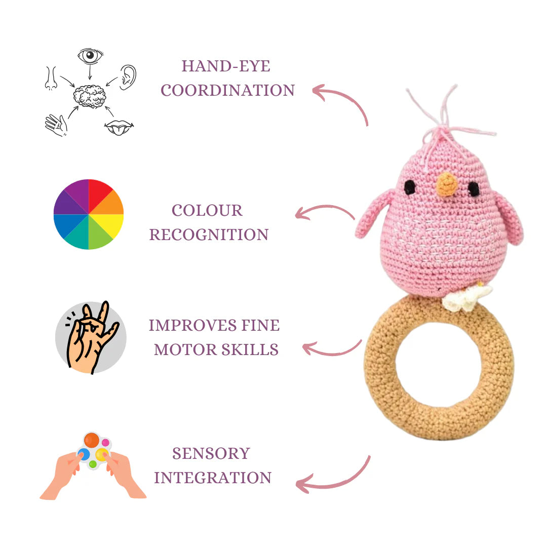 Chirpy Bird Rattle – Handmade Eco-Friendly Baby Toy