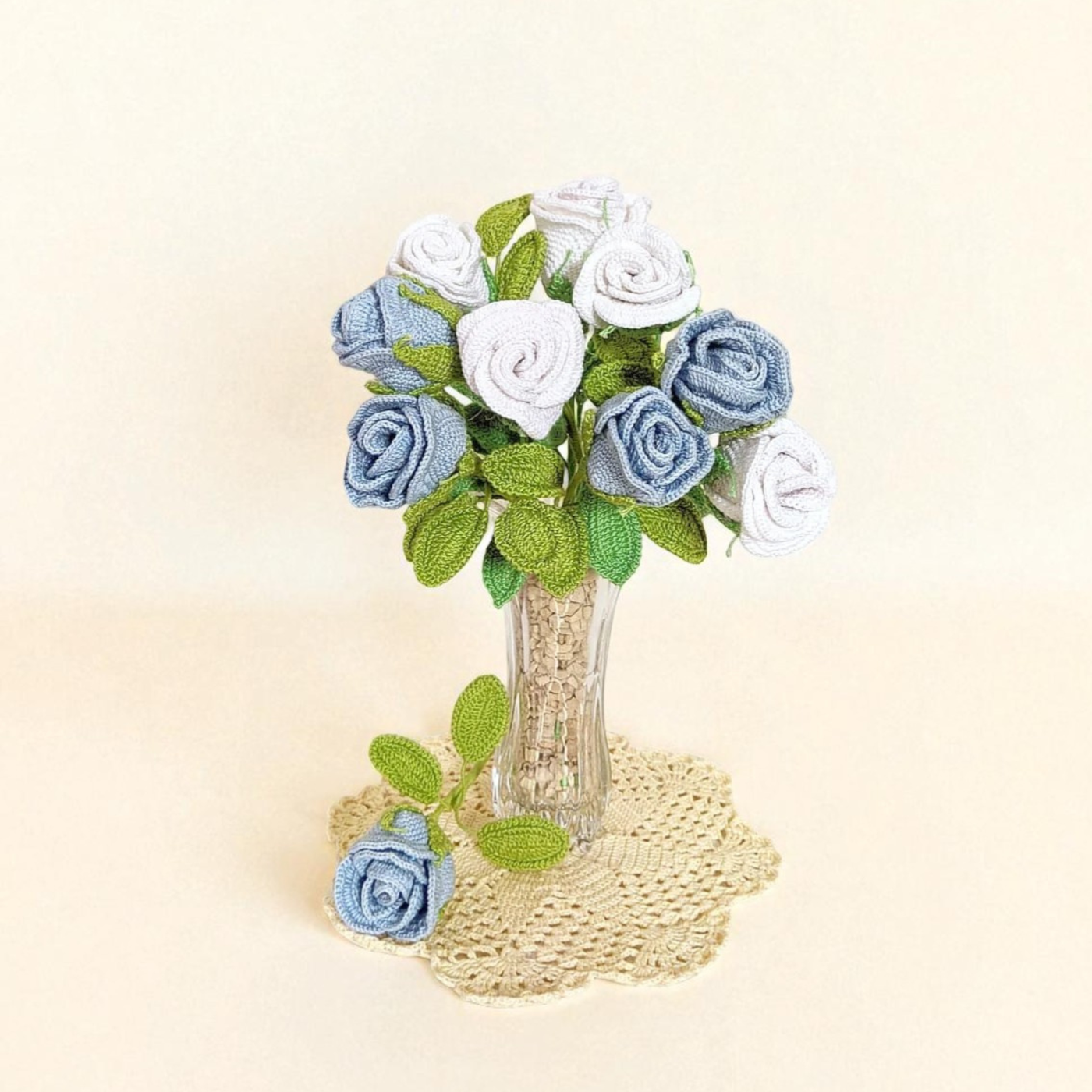 ossoming Beauties – Handcrafted Crochet Darling Rose 🌸 | Single Stem Elegance for Home Décor