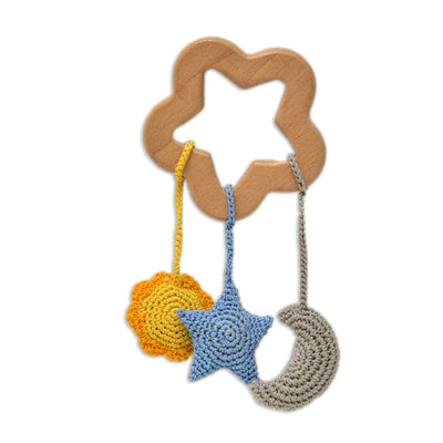 Sun, Star & Moon Rattles - Handmade Crochet Baby Set