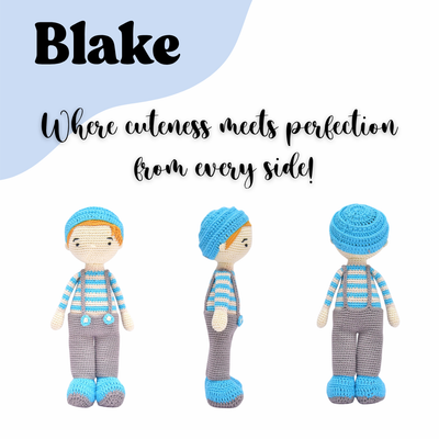 Charming Blake Boy Doll – Lovingly Crocheted Handmade Toy for Storytime Fun