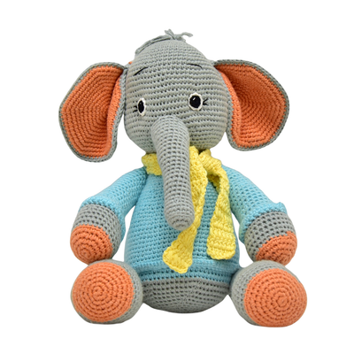 Dusty the Elephant – Handmade Crocheted Toy for Snuggles