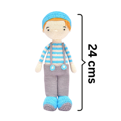 Charming Blake Boy Doll – Lovingly Crocheted Handmade Toy for Storytime Fun