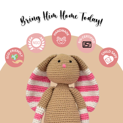 Hopsie the Bunny – Handmade Crochet Amigurumi Toy for Kids