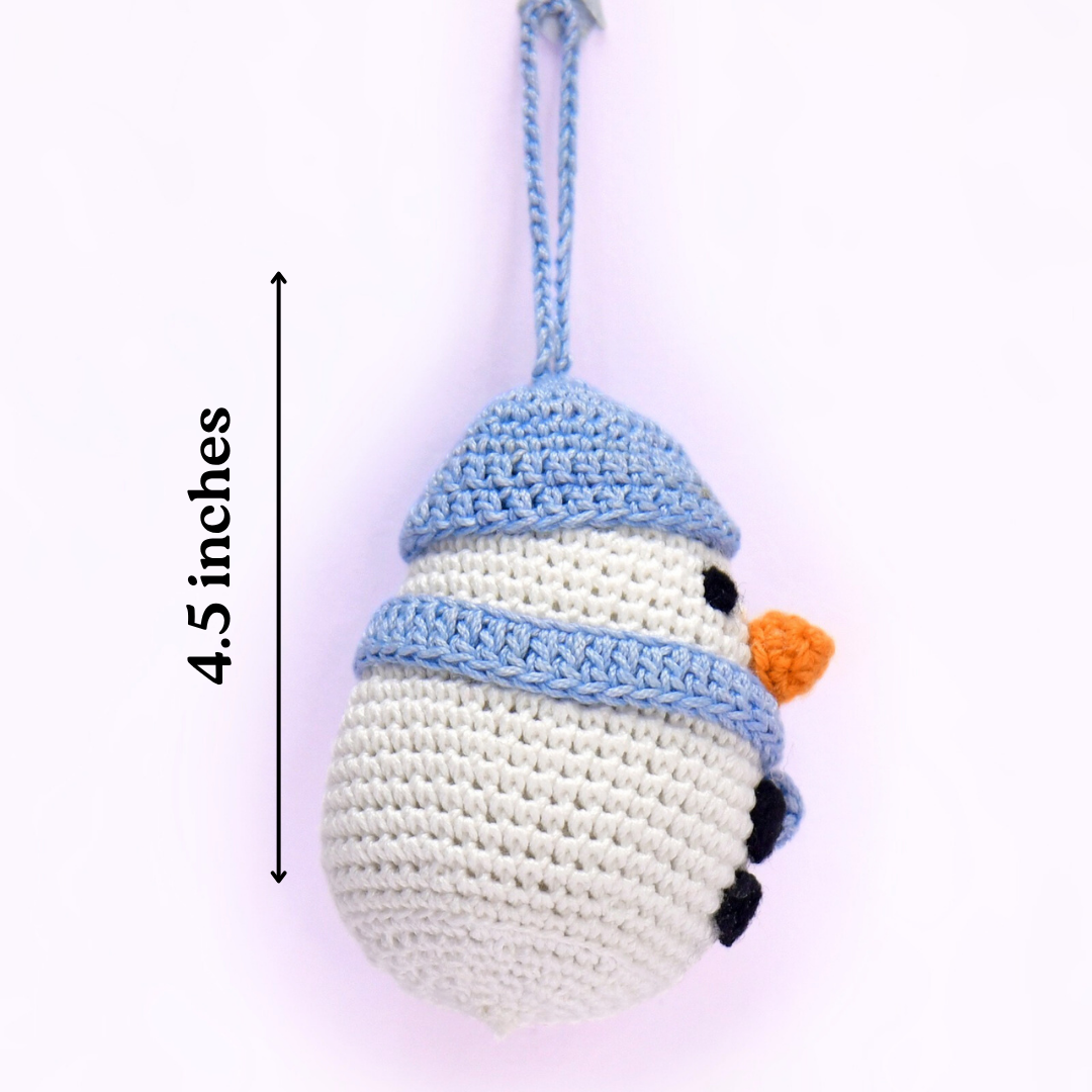 Whimsical Crochet Snowman Ornament – Delightful Christmas Tree Décor