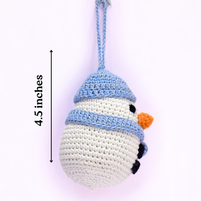 Whimsical Crochet Snowman Ornament – Delightful Christmas Tree Décor