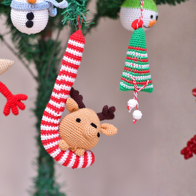 Reindeer Games – Handcrafted Crochet Christmas Tree Ornament