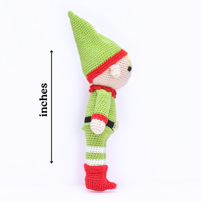 Cheerful Crochet Boy Elf Soft Toy – Handcrafted Holiday Gift & Décor