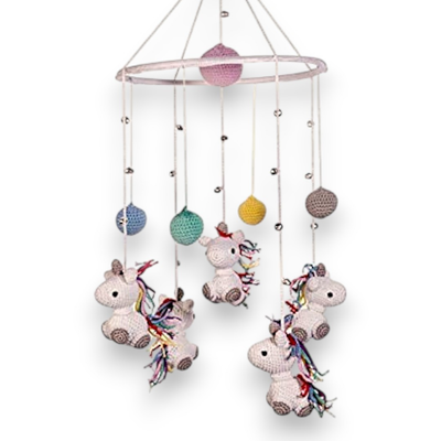 Adorable Crochet Unicorn Mobile – Whimsical Nursery Décor for Newborns