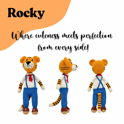 Cuddly Handmade Rocky Tiger – Crochet Soft Toy for Kids & Collectors