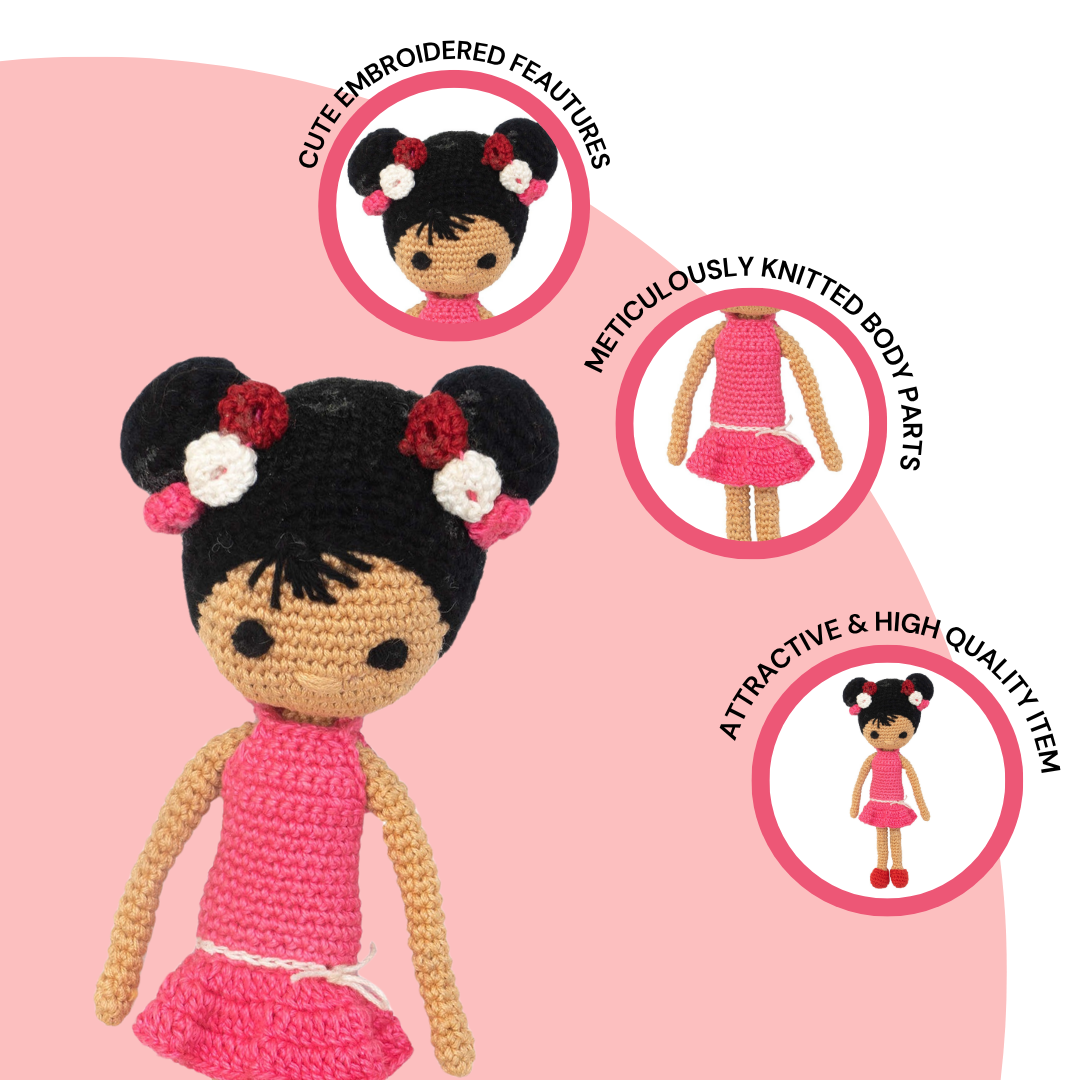 Handcrafted Amigurumi Hawaiian Doll | Tropical Crochet Collectible & Artisan Gift