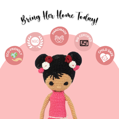 Handcrafted Amigurumi Hawaiian Doll | Tropical Crochet Collectible & Artisan Gift