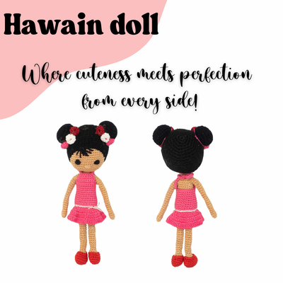 Handcrafted Amigurumi Hawaiian Doll | Tropical Crochet Collectible & Artisan Gift