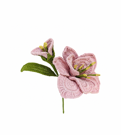 Tropical Pink Crochet Hibiscus | Handmade Floral Art Piece