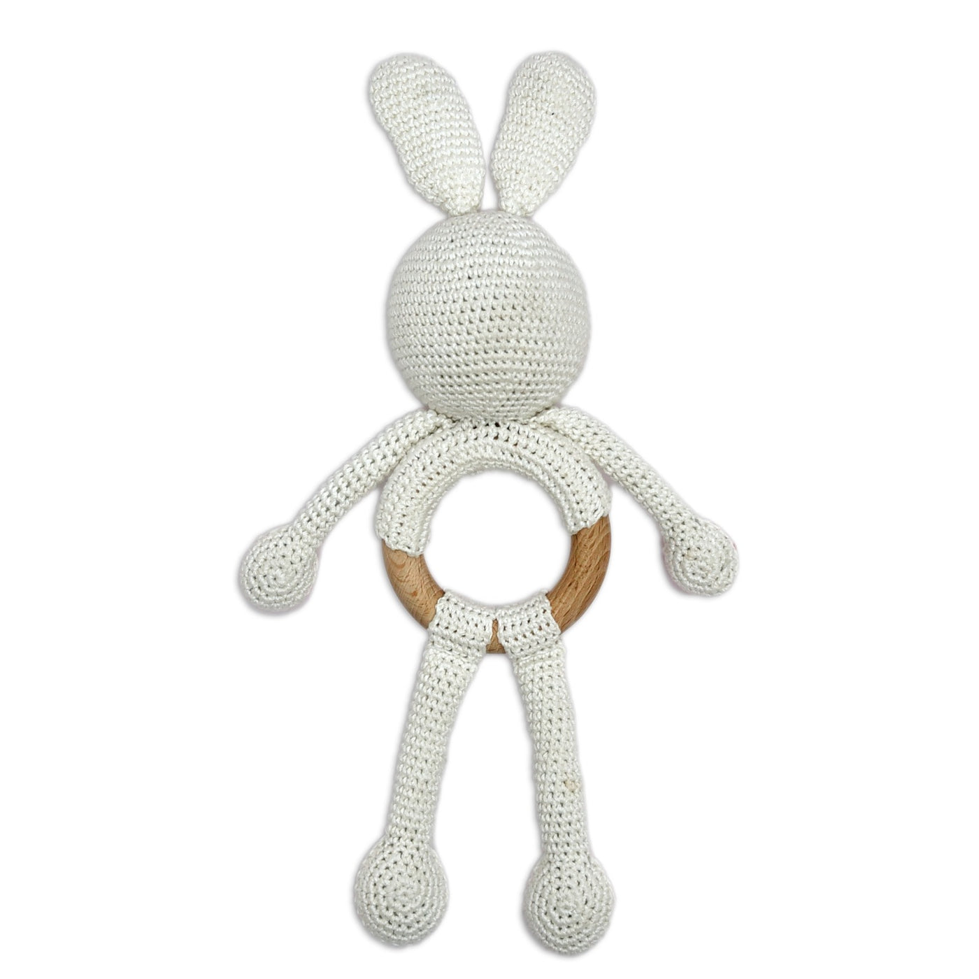 Cuddly Bunnies Rattle Toy- Handmade Baby Toy for Early Play