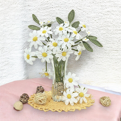 Handmade Crocheted White Daisies – Cute & Timeless Flower Gifts