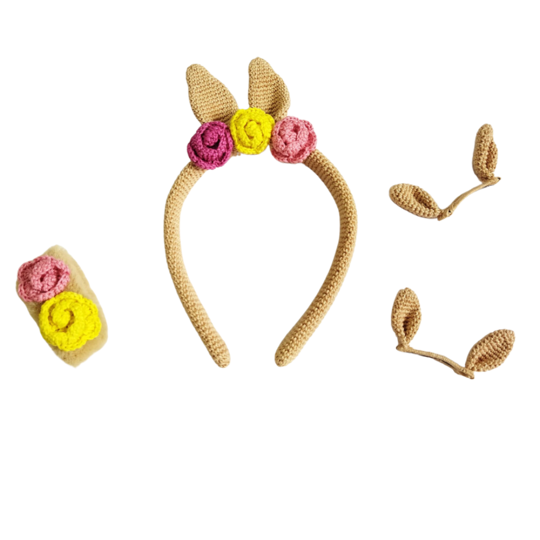 Adorable Handmade Crochet Bunny Hair Accessories Set for Kids"