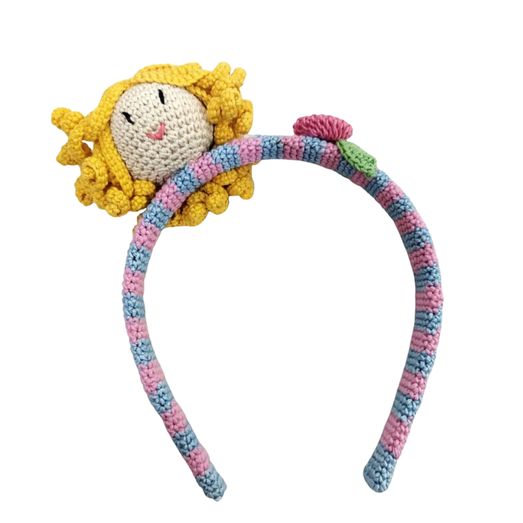 Handmade Crochet Doll Hair Band: Whimsical Accessories for Kids' Playful Styles