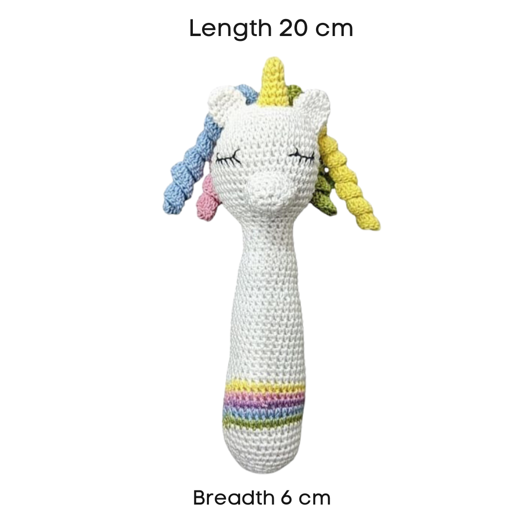 Enchanting Unicorn Hand Rattle - Perfect Crochet Baby Gift