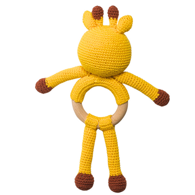 Crochet Giraffe Giggles Rattle Toy – Sweet Handmade Toy for Newborns