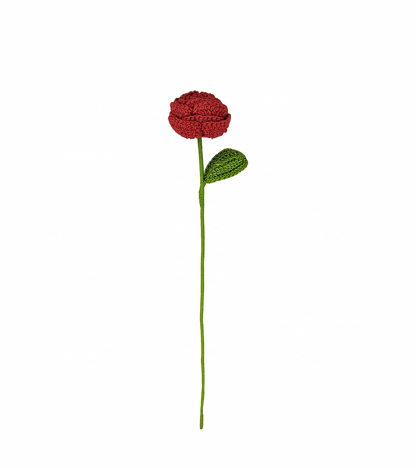 Artisan-Made Crochet Rose: Timeless Elegance for Your Home- Single Stem