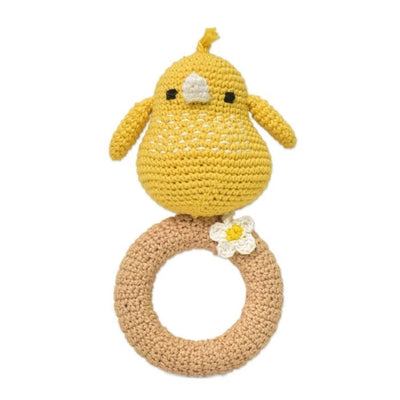 Eco-Friendly Crochet Bird Rattle - Handmade & Baby-Safe