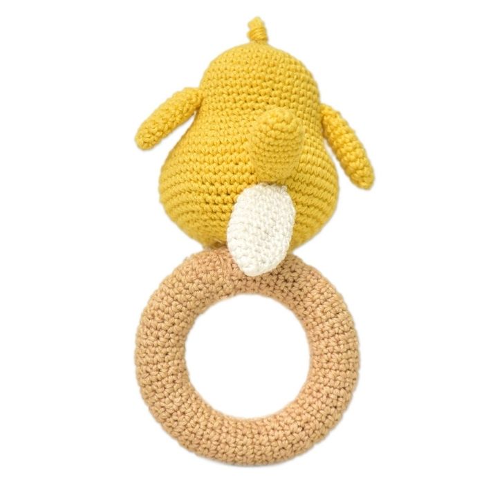 Eco-Friendly Crochet Bird Rattle - Handmade & Baby-Safe