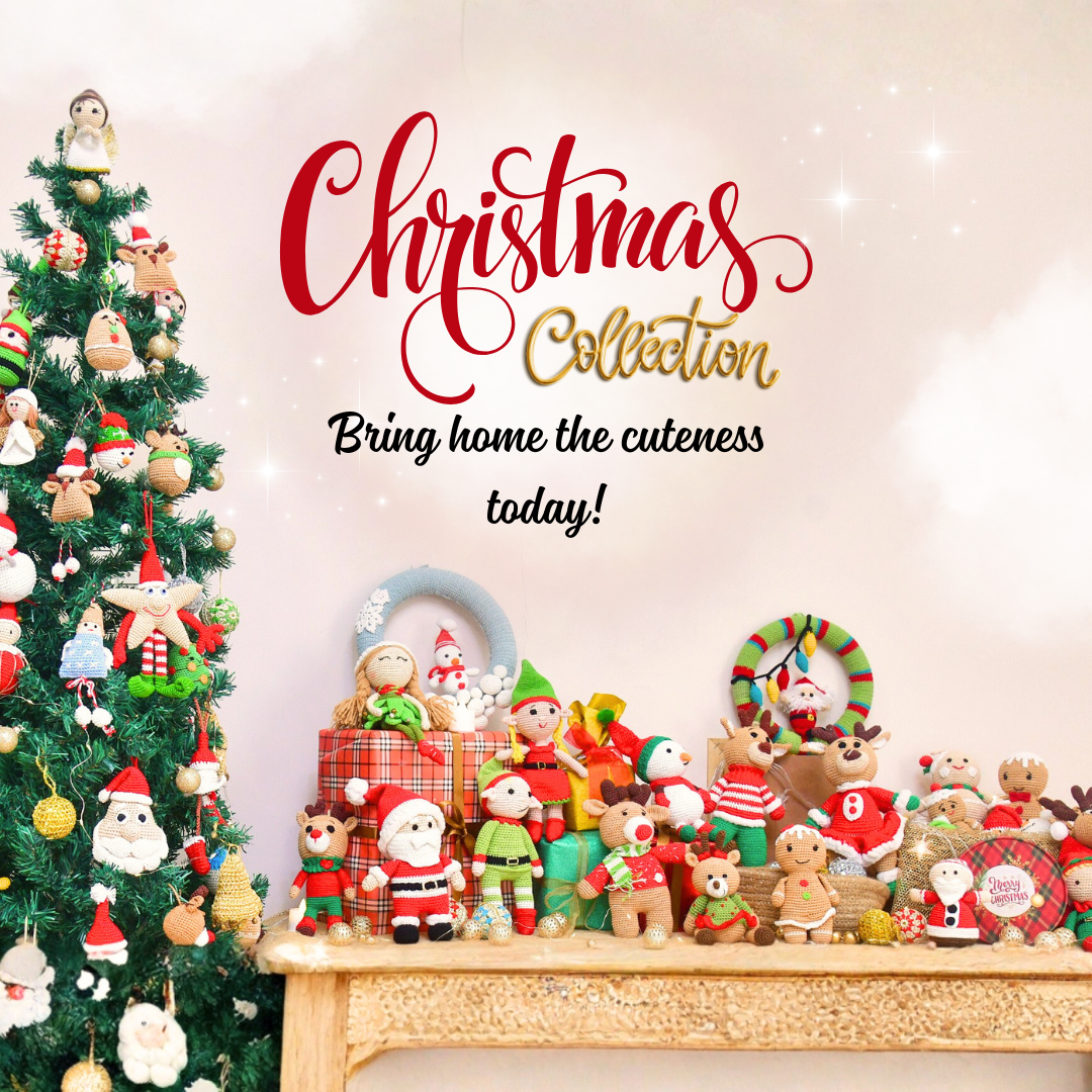 Handmade Crochet Christmas Elf Doll | Cute Amigurumi Plush for Festive Decor & Gifting