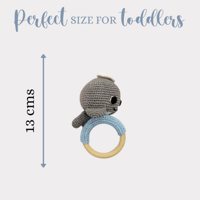 Soft Handmade Crochet Dolphin Rattle for Infants