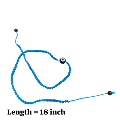 Crochet Evil Eye Bead Bracelet – Handmade Good Luck Wristband