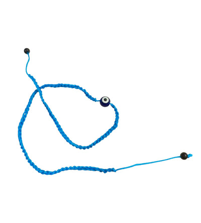 Crochet Evil Eye Bead Bracelet – Handmade Good Luck Wristband