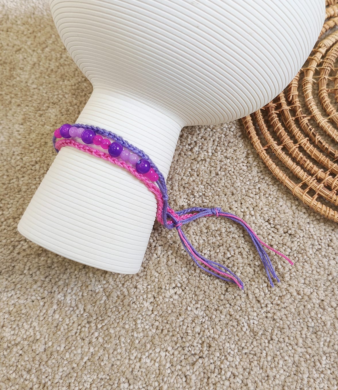 Handmade Purple Seed‑Bead Bracelet – Dainty & Adjustable Beaded Wristband”