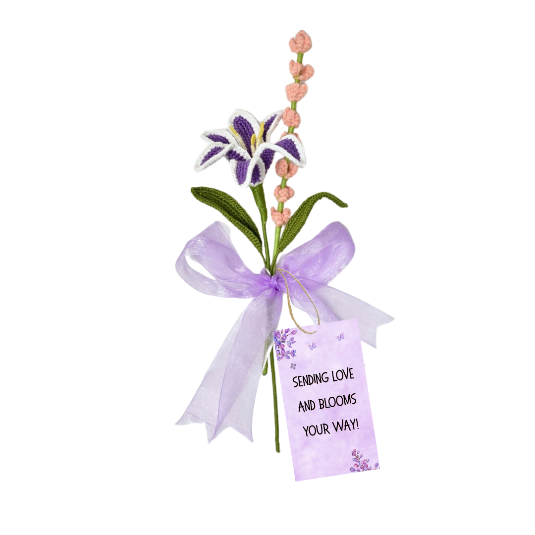 Crochet Purple Lily Bouquet