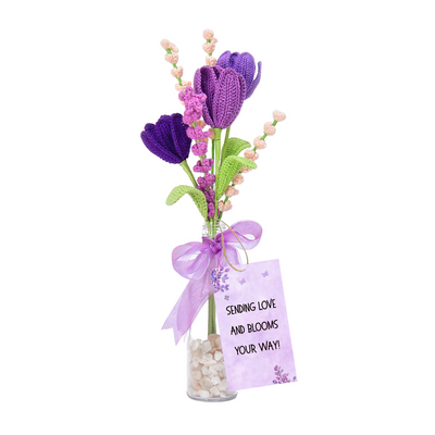 Crochet Tulip Vase Bouquet