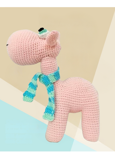 Handmade Crocheted Pink Camel Toy - Soft, Cute, and Unique