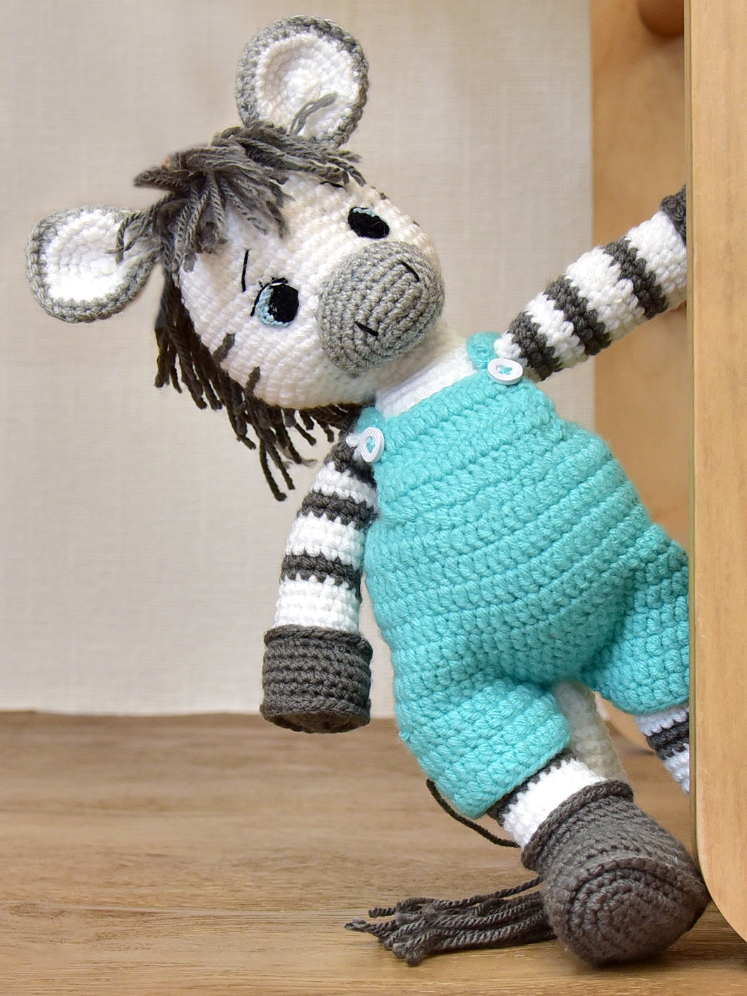 Handmade Albert the Zebra Toy | Crocheted Soft Cuddly Plush