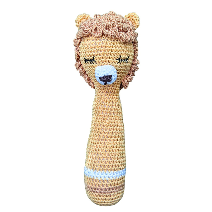 Cute Lion Hand Rattles - Handmade Crochet Baby Toys