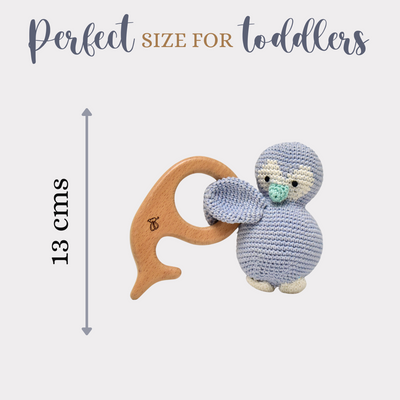 Adorable Penguin Rattle & Teether – Cozy Baby Toy
