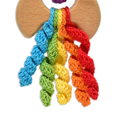 Rocket Rattle & Teether - Fun Handmade Crochet Baby Toy