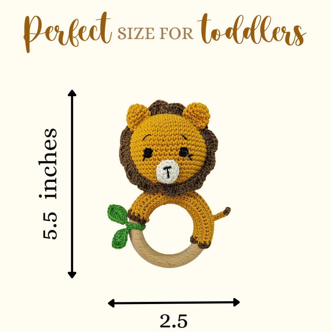 Adorable Lion Crochet Rattle – Comforting Baby Toy