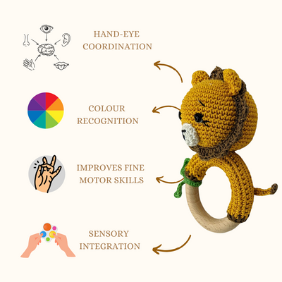 Adorable Lion Crochet Rattle – Comforting Baby Toy