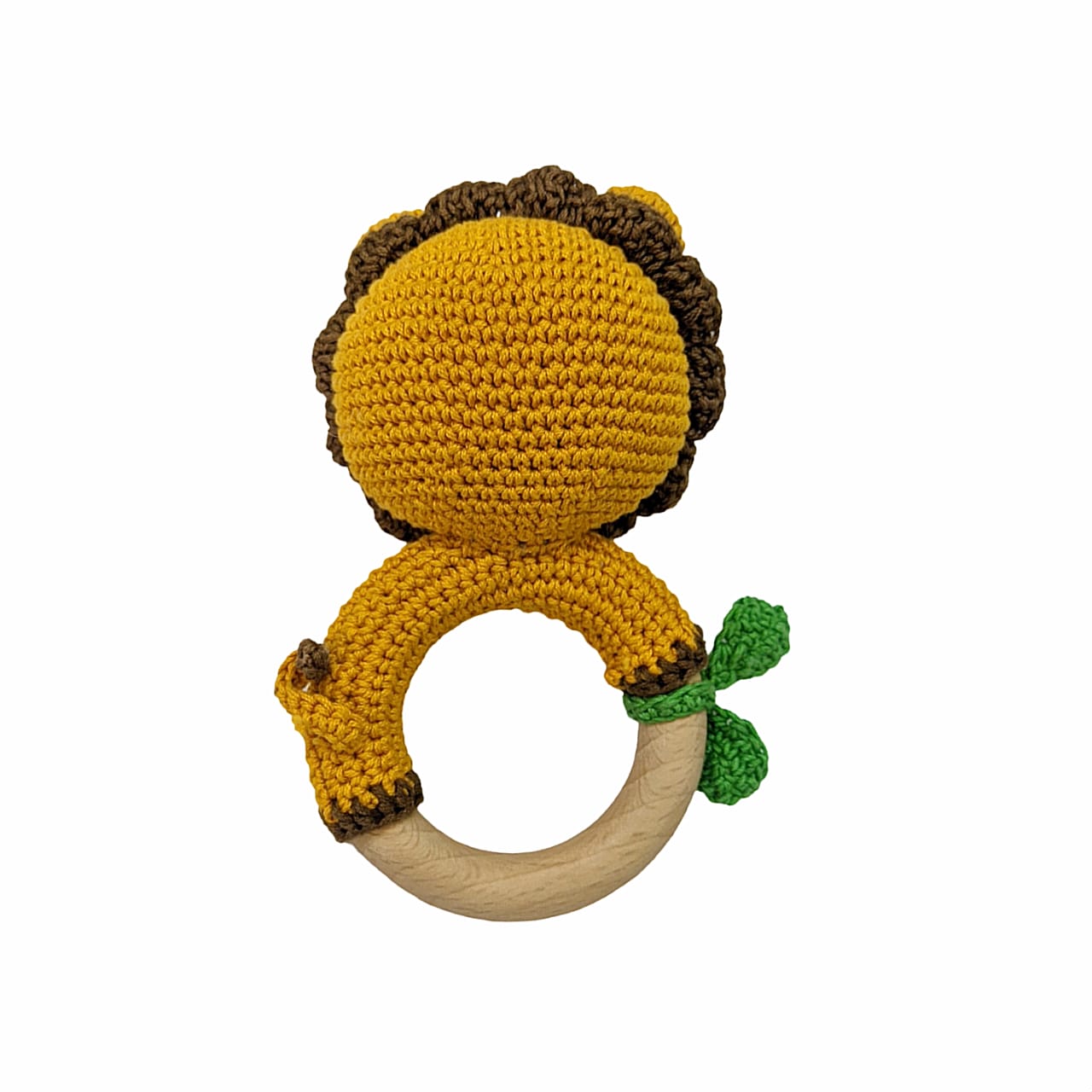 Friendly Lion Rattle - Handmade Crochet Baby Toy