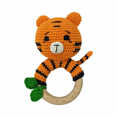 Joyful Tiger Rattle - Handmade Crochet Baby Companion