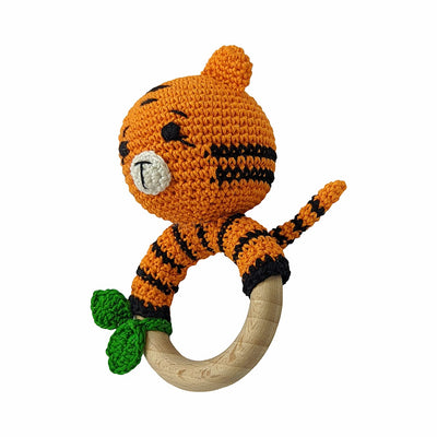 Joyful Tiger Rattle - Handmade Crochet Baby Companion