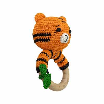 Joyful Tiger Rattle - Handmade Crochet Baby Companion